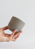 Minimal stoneware grey ceramic coffee cup, Grey ceramic tumbler, Cappuccino cup, No handle latte mug, Nordic Style, Earthy natural ceramics
