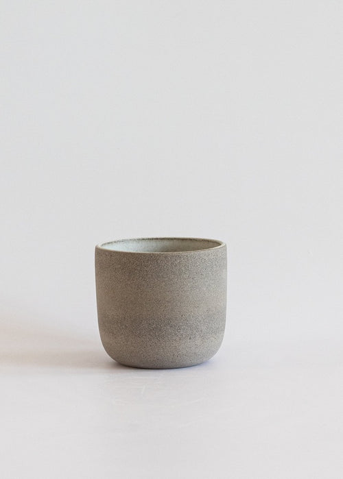 Minimal stoneware grey ceramic coffee cup, Grey ceramic tumbler, Cappuccino cup, No handle latte mug, Nordic Style, Earthy natural ceramics
