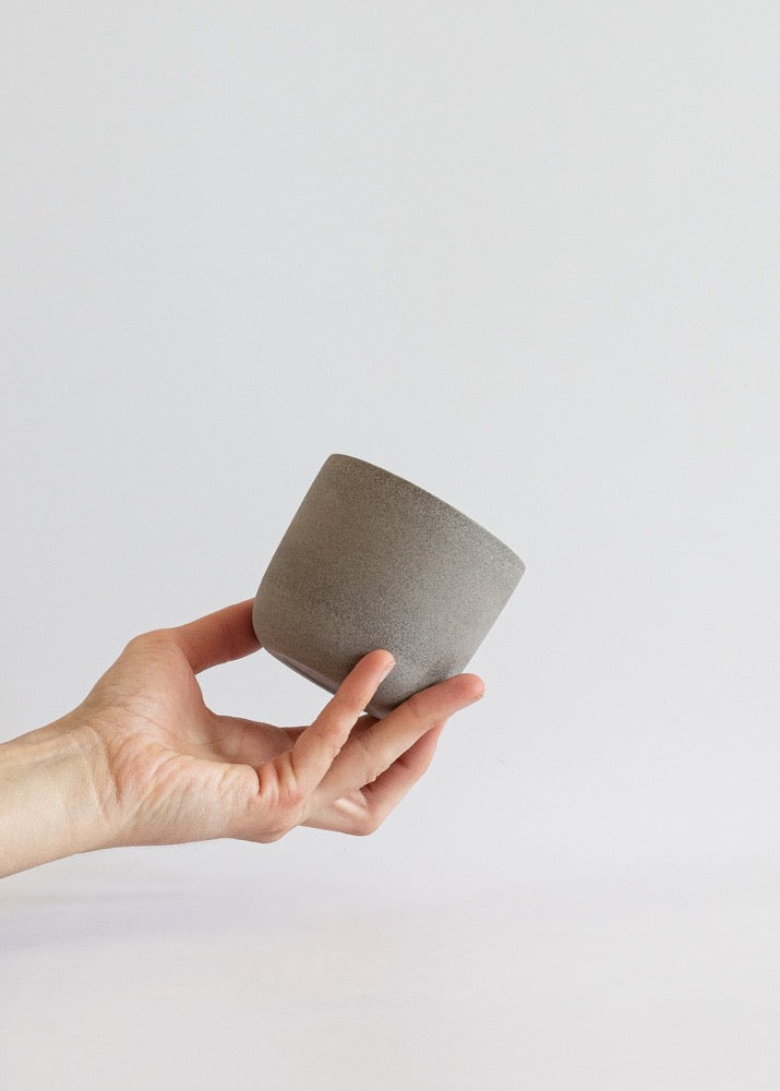 Minimal stoneware grey ceramic coffee cup, Grey ceramic tumbler, Cappuccino cup, No handle latte mug, Nordic Style, Earthy natural ceramics