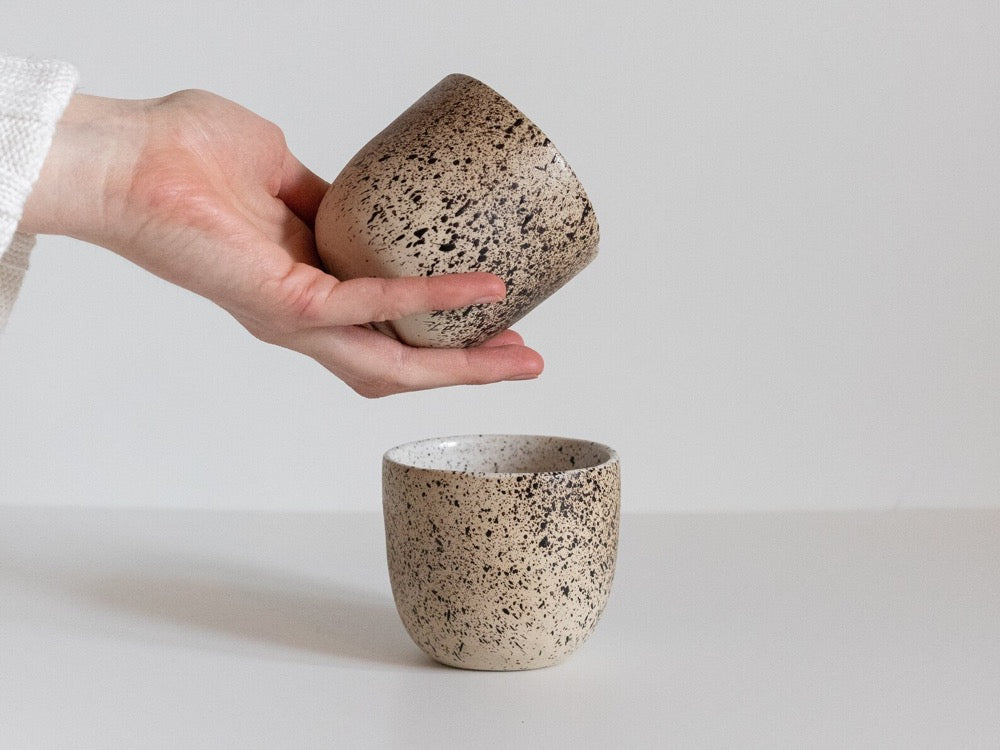 MODERN COFFEE CUPS-Ceramic Coffee Tumbler- Stoneware Coffee Cups- Coffee Mug Set- Nordic Style Mugs- Without Handle Cups- Coffee Lover Gift